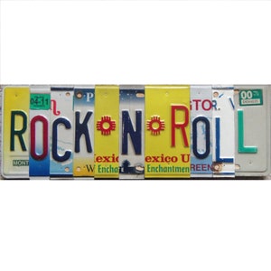 Firma de carta de la placa de licencia de Rock N Roll hecha a medida
