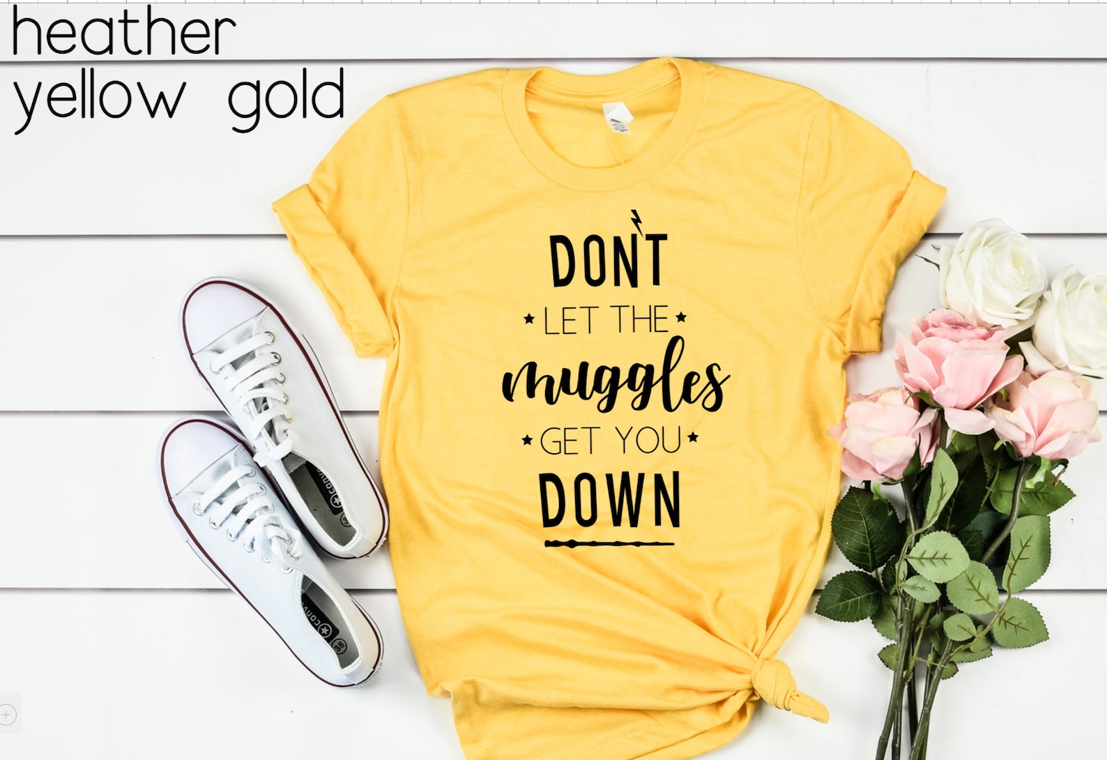 Harry Potter T-shirts that say don't let the muggles get you down