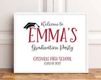 Graduation Welcome Sign, Personalized Graduation Party Sign, Class of 2024, Graduation Party Decoration 2024, Middle School High School Grad