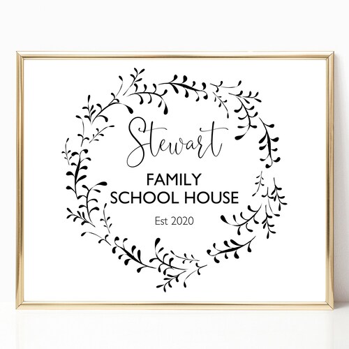 Personalized Family School House PRINTABLE Wall Art - Etsy