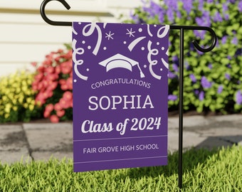 Personalized Graduation Yard Flag, Custom High School Graduation Sign, 2024 Senior Custom Graduation Flag, Graduation Decoration