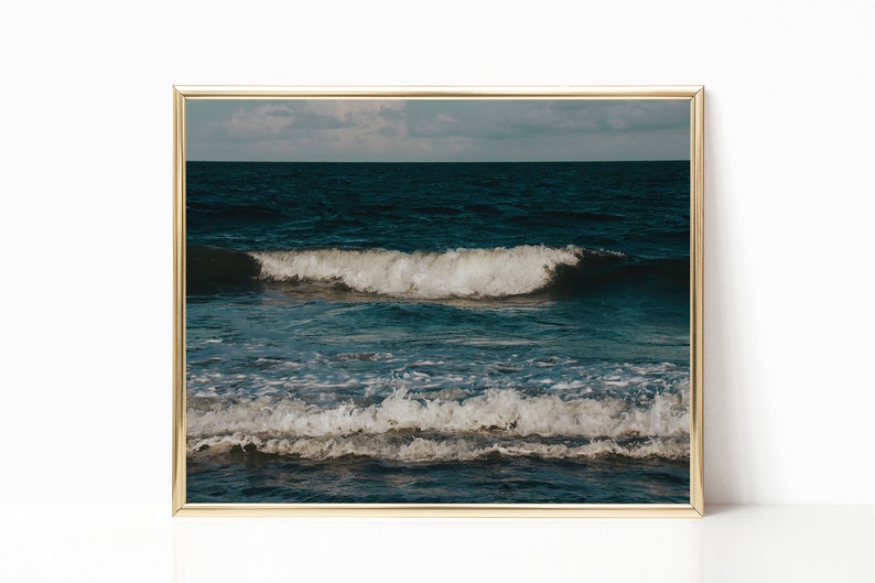 Deep Blue Sea Wall Art PRINTABLE Art Ocean Wave Print Ocean Etsy