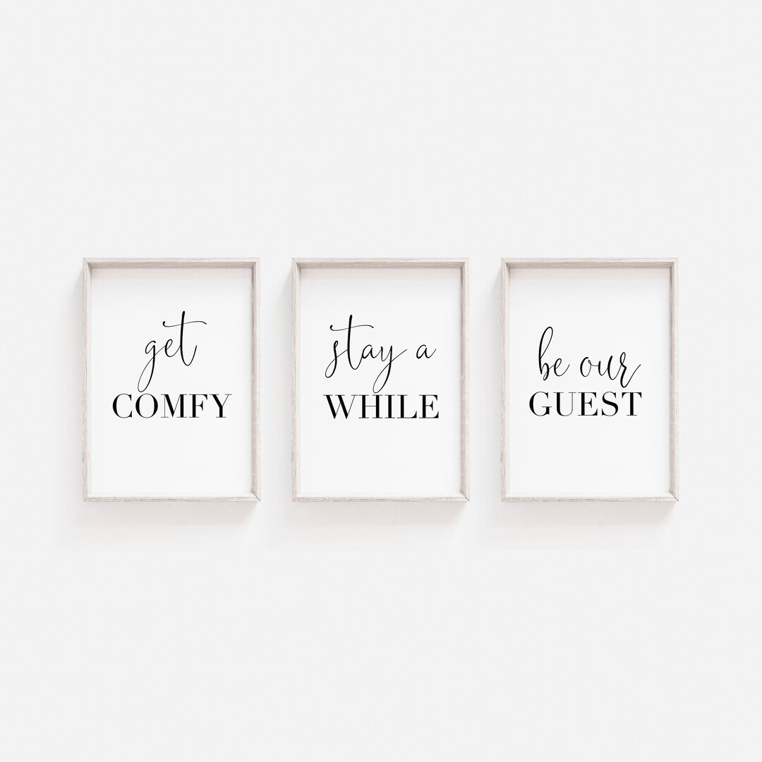 Guest Room Wall Art Set of 3 PRINTABLE Wall Prints Get Comfy - Etsy