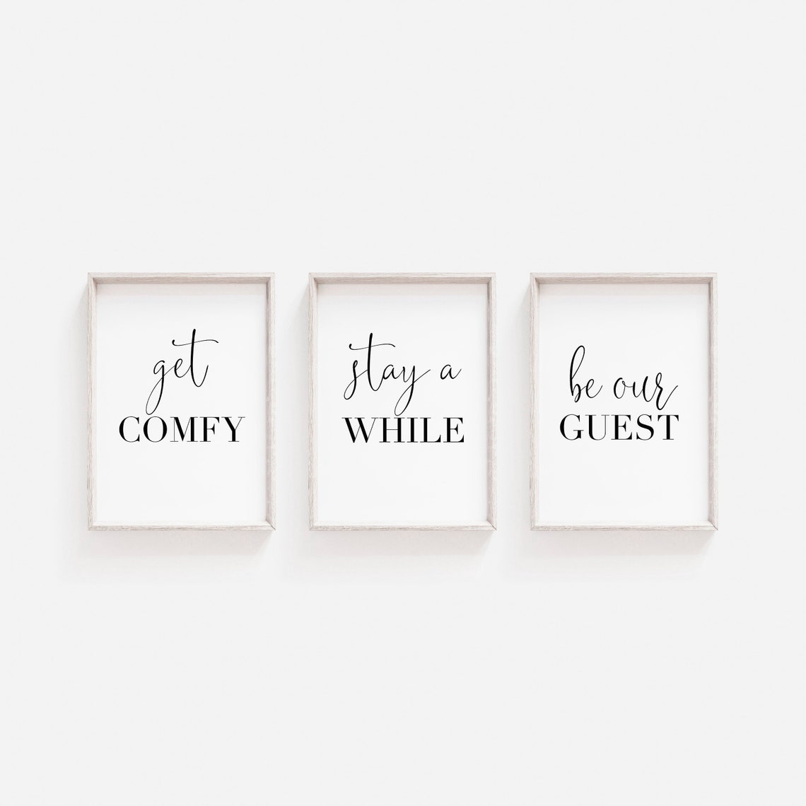 Guest Room Wall Art Set Of 3 PRINTABLE Wall Prints Get Comfy | Etsy