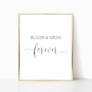 Bloom & Grow Forever Printable Nursery Wall Decor, Baby Nursery Wall Art, Baby's Room Decor, Kids Room Wall Art