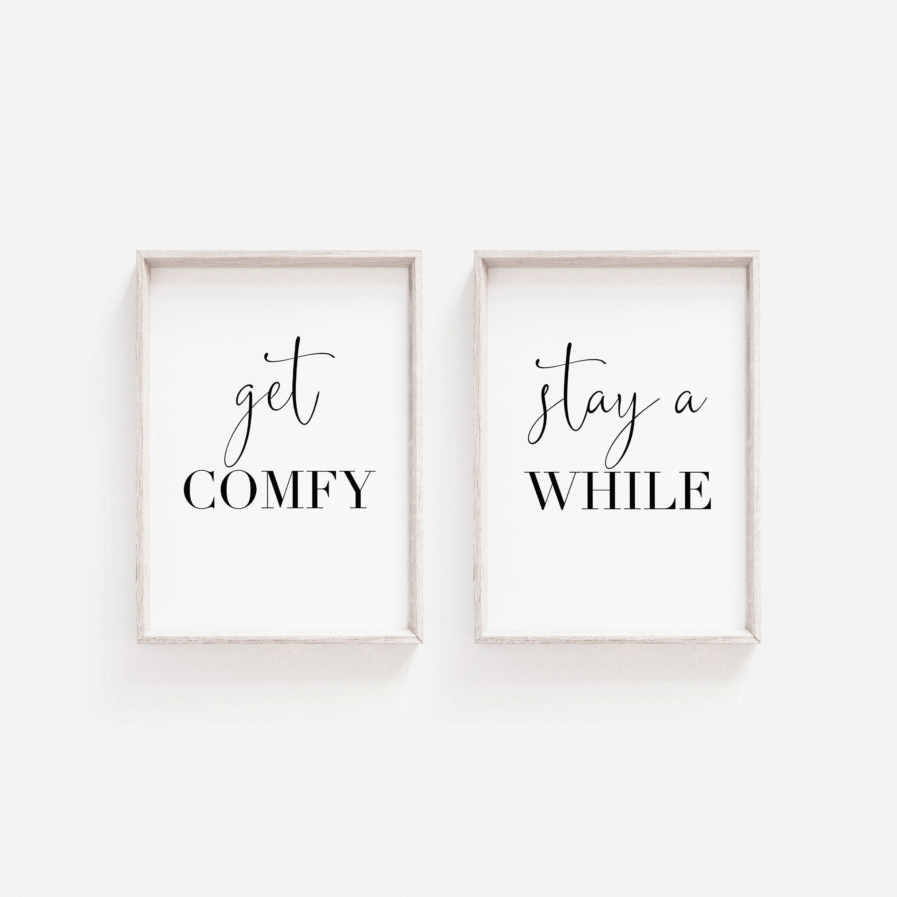 Guest Room Wall Art Set Of 3 PRINTABLE Wall Prints Get Comfy | Etsy