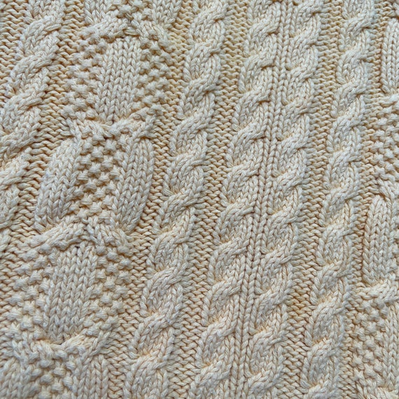 Wainscott Vintage Cable Knit Yellow Turtleneck Sw… - image 7