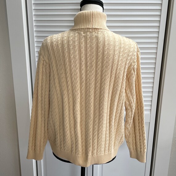 Wainscott Vintage Cable Knit Yellow Turtleneck Sw… - image 3