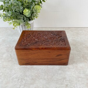 Wooden Trinket Box with Lid and Metal Cross Decoration - BlessedMart