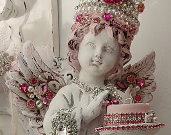 Mother's Day gift, Angel Statue, Angel Figurine, Lighted Angel, Jeweled Angel