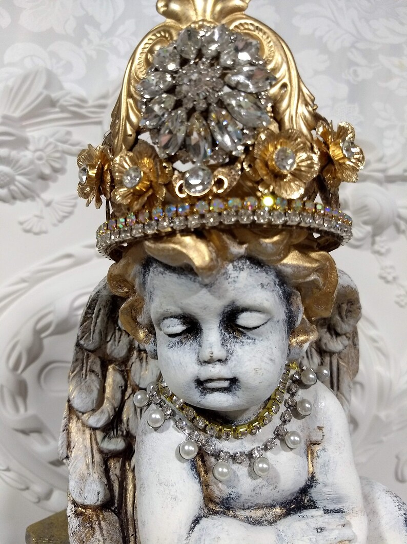 Estatua de querubín querubín con corona regalo querubín Etsy