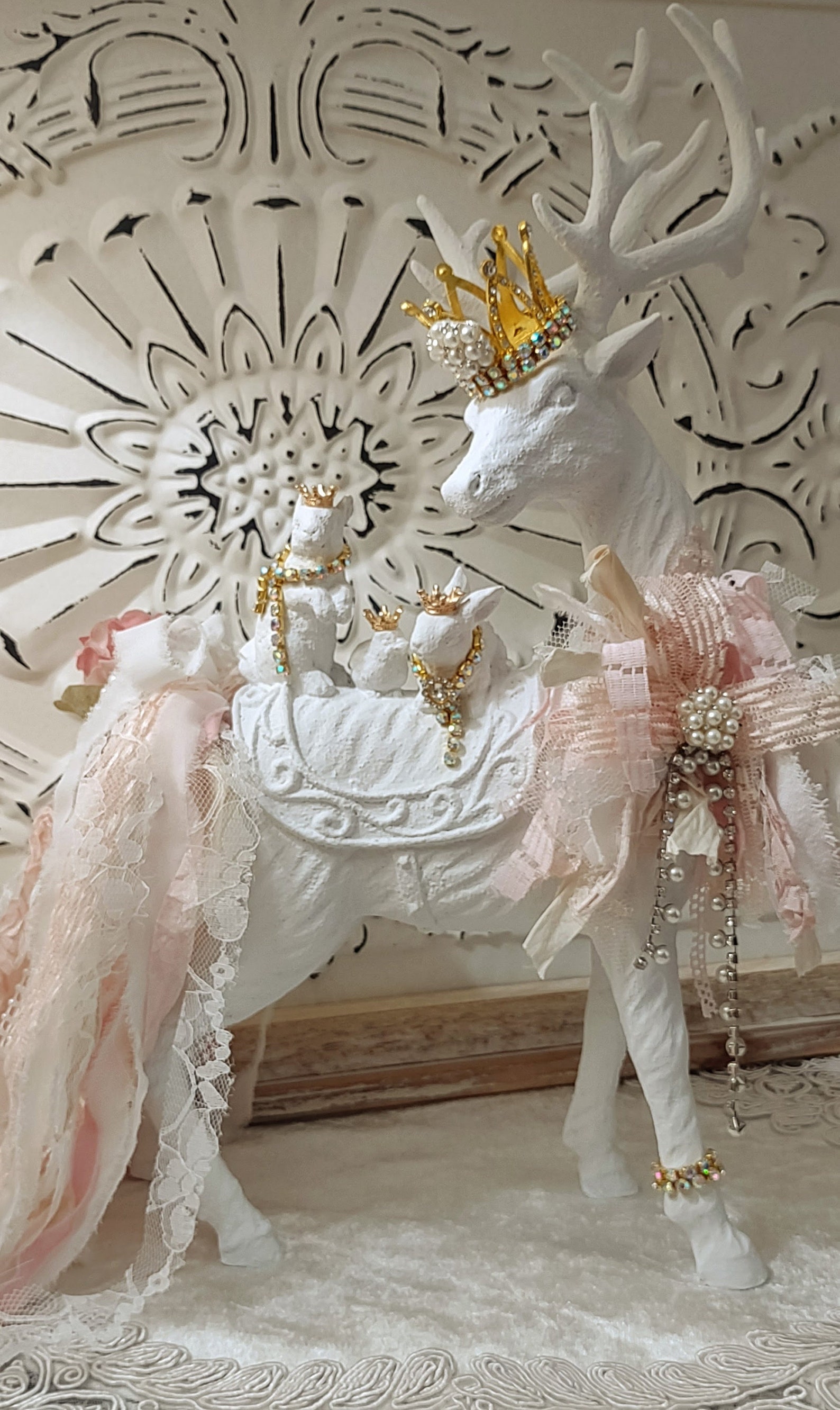 Deer Statue Shabby Chic Deer Deer Etsy