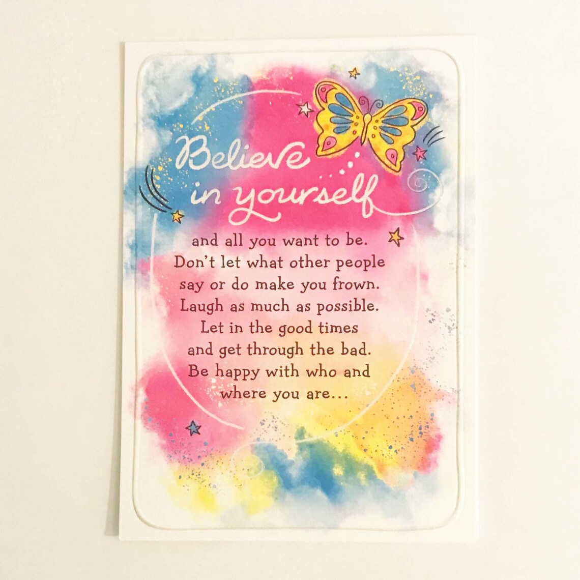 Believe in Yourself Inspiring Poem on Original Greeting Card - Etsy