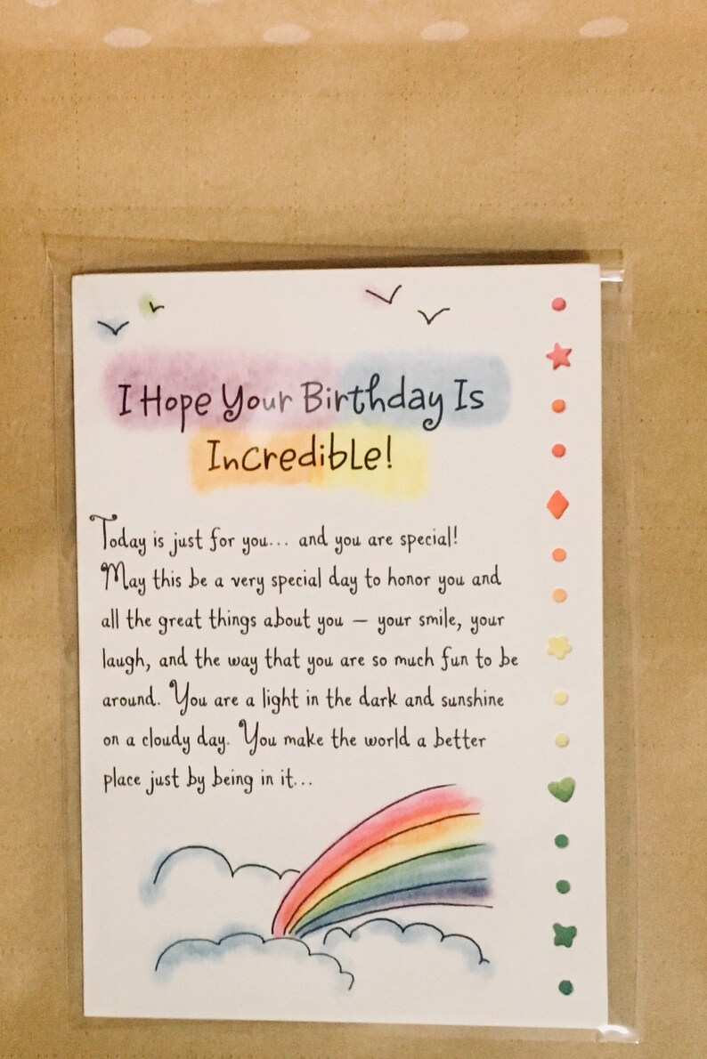 Hope Your Birthday Is Incredible Birthday Greeting Card bday image 0