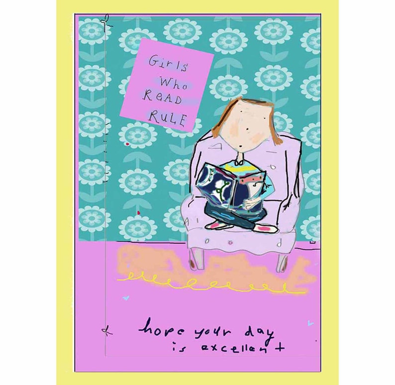 girls who read rule digital download art print printable by Ashley Rice