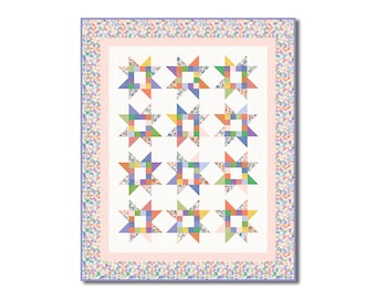 All Kansas and Nebraska Shop Hop - Quilty Stars Quilt Kit - Polka Dot - Includes Backing!