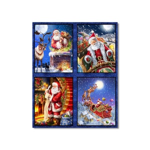 3 Wishes Fabric - Christmas Eve - Digital Print - 20876-PNL - Santa&#39;s Journey - PANEL - Approx 34in x 43in