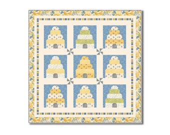 Beehive Wall Quilt Kit in Marcus Yellow Sky with Backing Included!