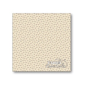 May include: A cream-colored fabric with a repeating pattern of small red berries and black leaves. The text "Fabric Essentials" is printed in the bottom right corner.