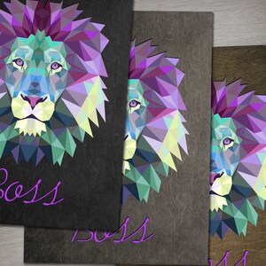 Lion Wooden Poster Gift for Christmas Animal King Wall decor Wooden Art Wooden Print