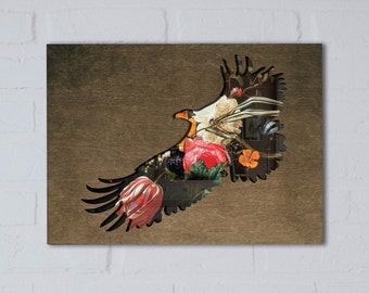 Wooden bird picture Bird wall decal Eagle wall art Eagle wall decor Eagle sign Animal wood sign Eagle decoration Modern wood sign