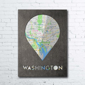 Washington Houten Poster DC Poster Kerstcadeau voor hem Stadsmuur decor Houten Kunst Houten Print