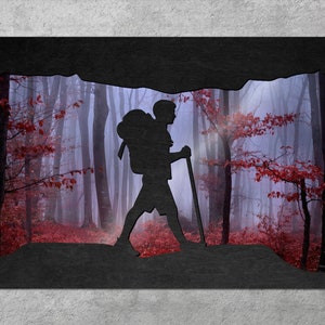 Escursionismo arte murale, regali poster escursionistici, stampe forestali arte murale, tempo avventura, regalo personalizzato, decorazione murale camera da letto, arredamento soggiorno