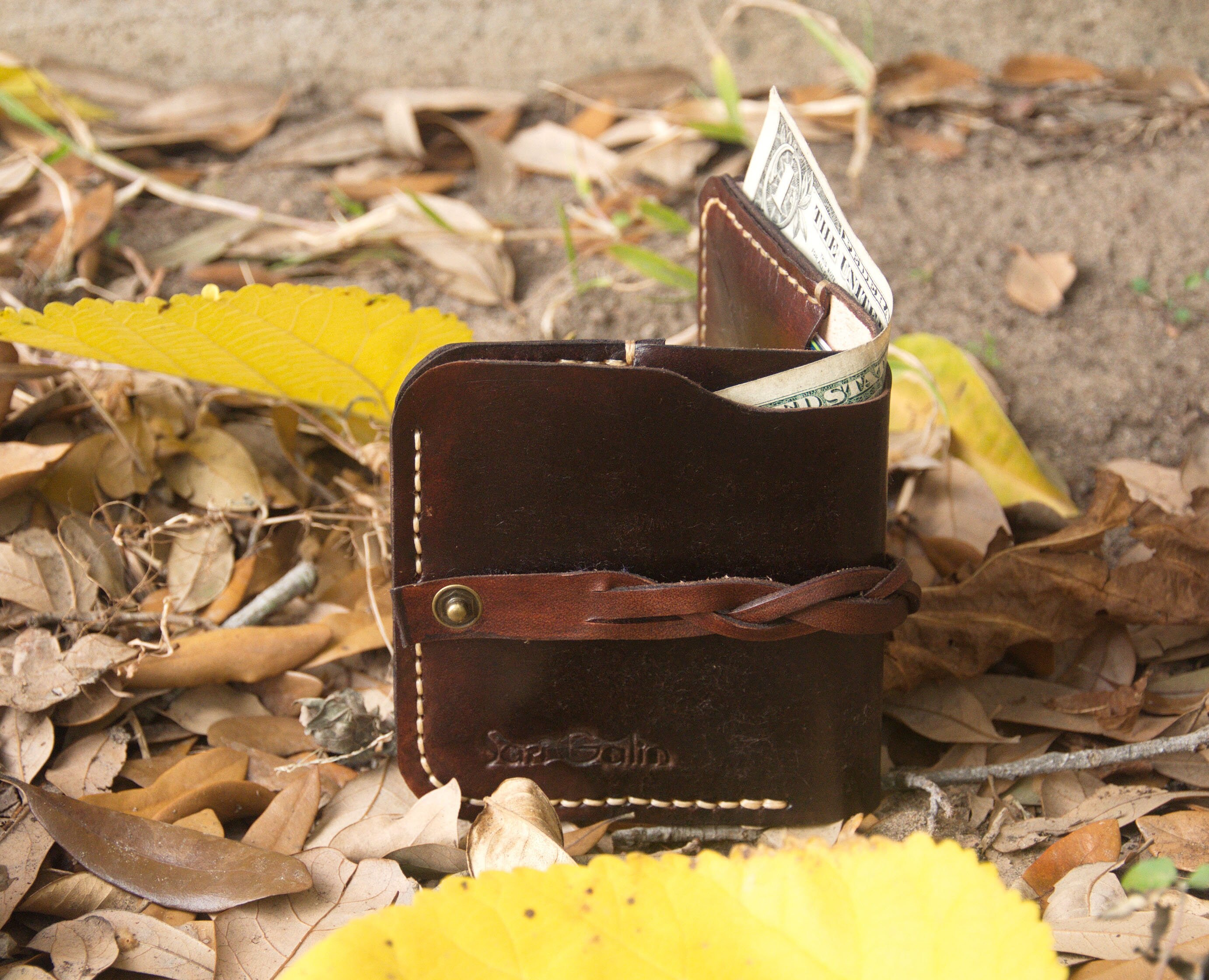 Handmade Genuine Leather Wallet Dark/Coffee Brown High Etsy