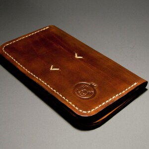 Cartera de piel auténtica, hecha a mano, color marrón café, de alta calidad, resistente, hecha a medida, piel curtida vegetal, envío gratuito a EE. UU.