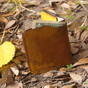 Cartera de cuero genuino hecha a mano, marrón bronceado, alta calidad, servicio pesado, hecho a medida, cuero curtido vegetal, envío gratuito a los EE.UU.
