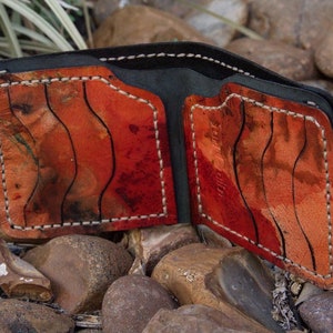 Cartera de cuero hecha a mano, gris plomo/gris verdoso, alta calidad, hecha a medida, cuero genuino curtido vegetal, envío gratuito a EE. UU.