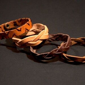 Genuine Leather Braided Bracelet, Renaissance Style, High Quality, Vegetable tanned cow leather, Shipping from US and Free shipping to US