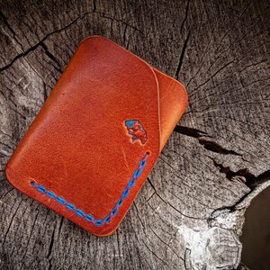 Genuine Leather Cardholder, Handmade, LightTan, Vegetable tanned leather, Free shipping to US