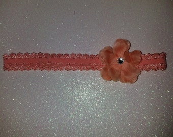 Peach flower headband