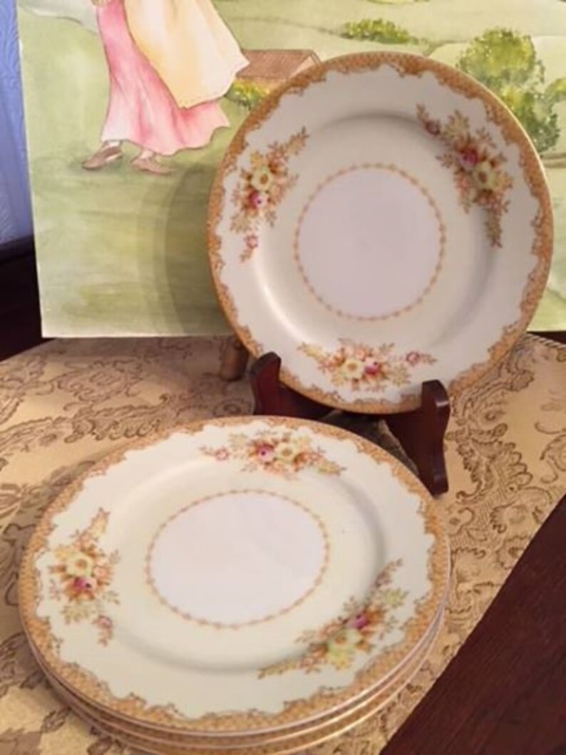 Set of 4 Vintage Dessert Plates from Asahi China Japan