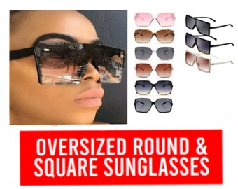 Oversized Retro Big Round/ Square Womens Sunglasses |Christian Apparel| Jesus Clothing| women Accessories| Faith Based Clothing