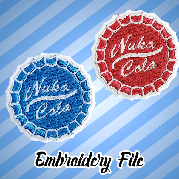 Nuka Cola Bottlecap Embroidery File Download, Patch DIY Sewing, Elna, Bernina, Brother, Singer, W6, Pfaff, Husquarna