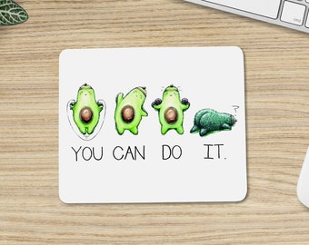 Avocado Chan does Sports Mousepad, 24 x 19cm | 9,4" x 7,5" You can do it!"