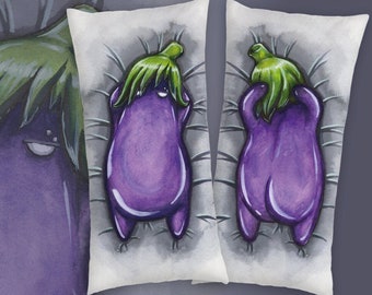 Emo Eggplant Dakimakura pillowcase, 40 x 80cm, Peach Skin material, erotic gift, Japan, Anime, Manga, Gothic