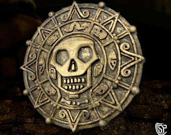 Moneda de oro azteca del tesoro maldito