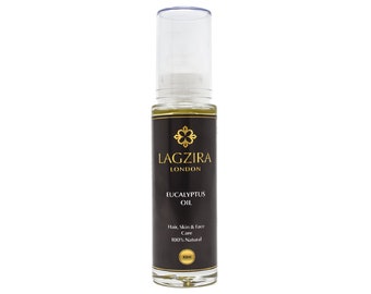 Biologische aromatherapie pure essentiële helende therapeutische massage olie schoonheid Eucalyptusolie voor lichaam en haargroei olie 50ml Lagzira Londen