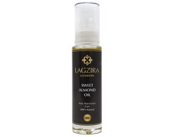 Mandelöl Träger Massage rein organischen Körper Hautpflege unraffiniert Haut Feuchtigkeitscreme vegane Kosmetik Schönheit 50ml Flasche Lagzira London