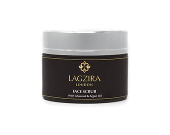 Bio Arganöl Gesichtspeeling natürliche Peeling vegane Gesichtsreiniger Akne feuchtigkeitsspendende fettige Hautpflege Gesicht Politur 50ml Lagzira London