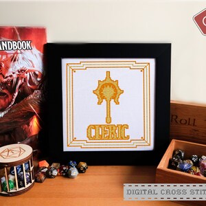 Dungeons & Dragons Class Cleric PDF Digital Cross Stitch Pattern DND