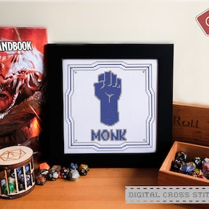 Dungeons & Dragons Class Monk PDF Digital Cross Stitch Pattern DND
