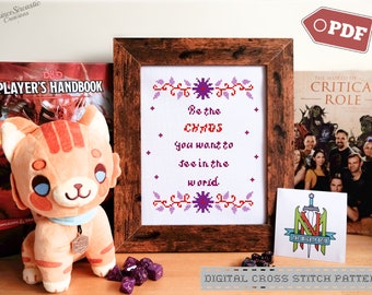 Critical Role Mollymauk Mighty Nein Inspired Quote PDF Digital Cross Stitch DND