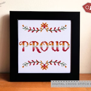 Proud Lesbian Pride PDF Digital Cross Stitch