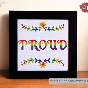 Proud LGBTQ+ Gay Pride PDF Digital Cross Stitch