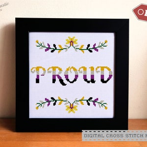 Proud Non Binary Pride PDF Digital Cross Stitch
