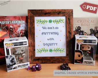 Critical Role Vex'ahlia Vox Machina Inspired Quote PDF Digital Cross Stitch DND